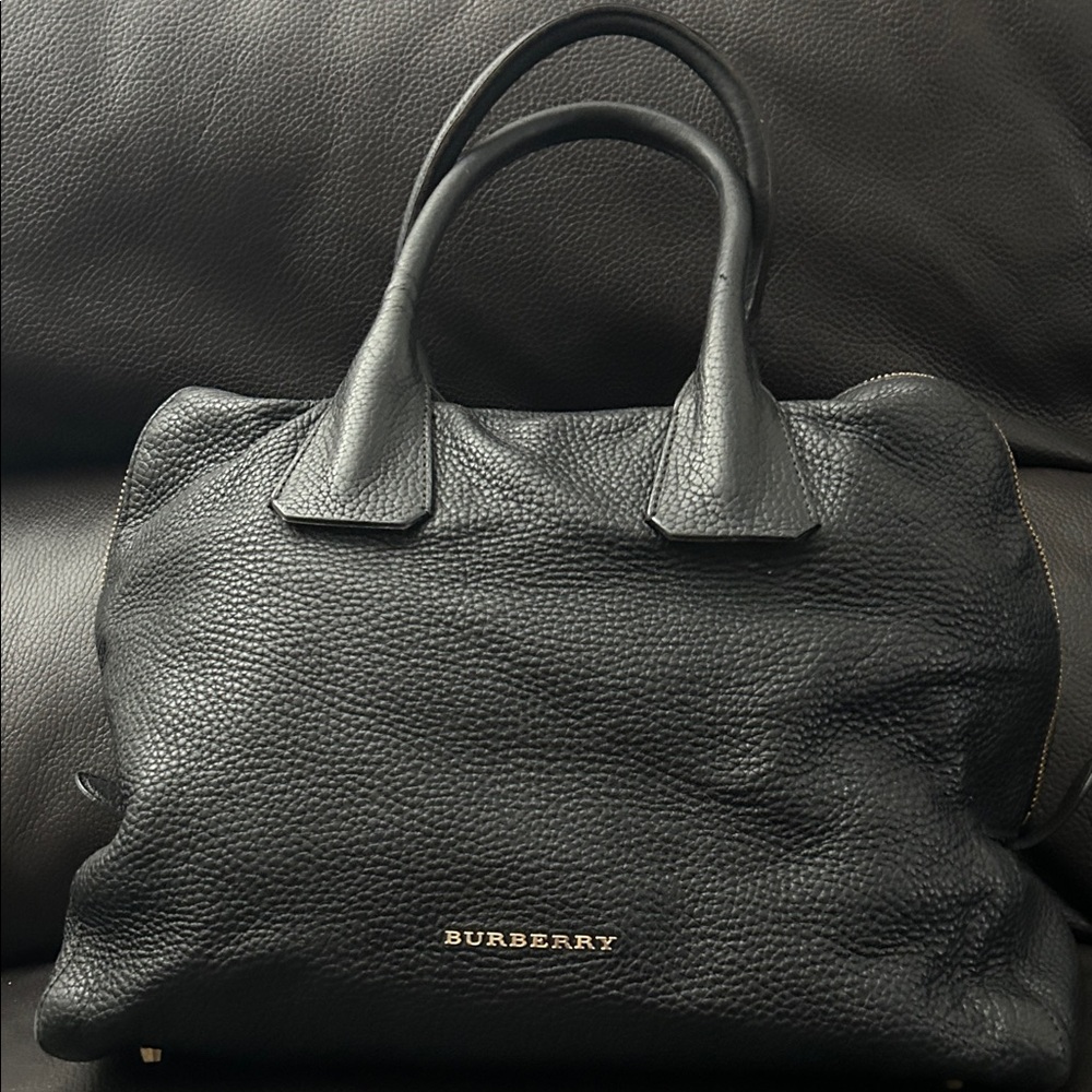 Burberry Black Pebbled Leather Tote